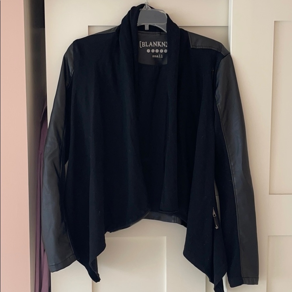 Blank NYC Faux Leathee Drape Jacket